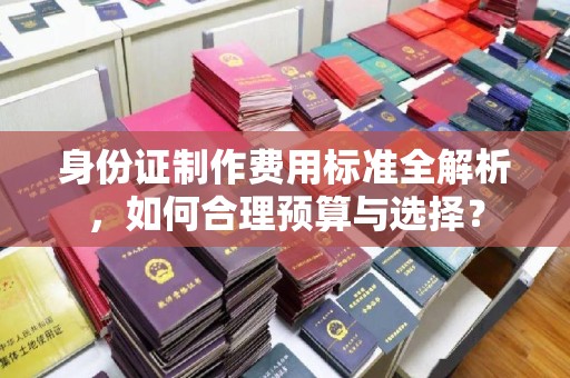 定襄身份证制作费用标准全解析，如何合理预算与选择？